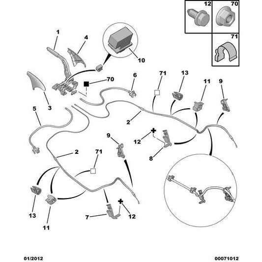 Petrol Secondary Brake Cable Guide - Citroen Berlingo 2008-2012 | 476968