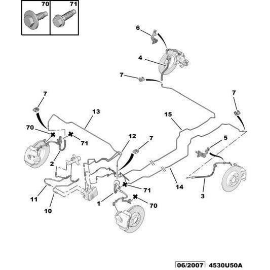Brake Hose Support - Citroen C6 2005-2012 Diesel | 481713