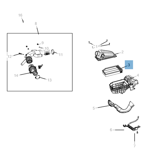 Genuine Air Filter - Jeep Wrangler | K68257030AA