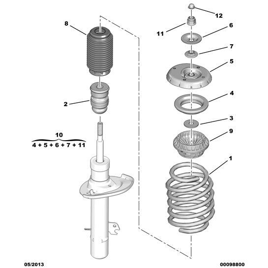 Genuine Peugeot Front Shock Absorber Mounting - Citroen C4 Catcus 2014-2018 Petrol | 5031F2 | 5031F2