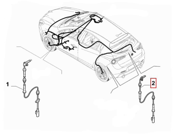 Rear ABS Sensor - Alfa Romeo Giulietta | 50552403