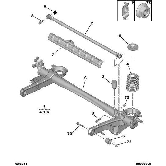 Rear Suspension Spring - Citroen C8 2002-2008 | 5102H1