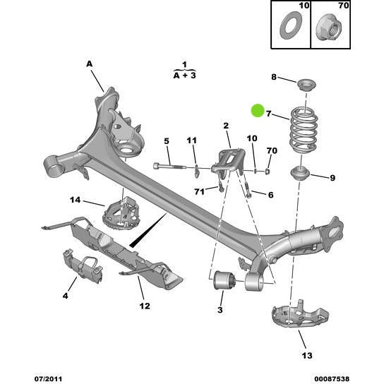 Genuine Peugeot Rear Suspension Spring - Citroen Ds4 2010-2021 Petrol | 5102X3