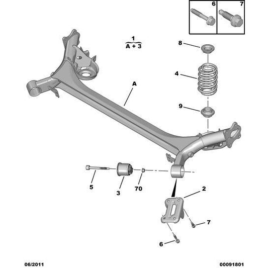 Genuine Peugeot Rear Spring Upper Cup - Citroen Ds4 2010-2021 Diesel | 516530 | 516530