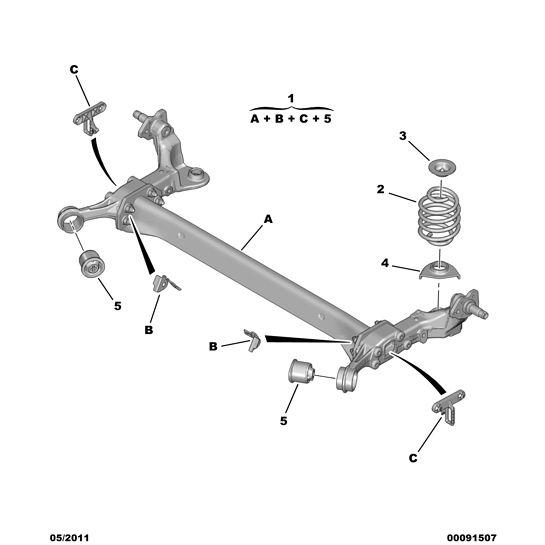 Genuine Peugeot Petrol Rear Spring Upper Cup - Citroen Ds3 2010-2022 | 516532 | 516532