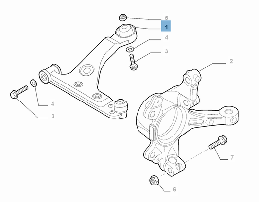 Genuine Front Left Swinging Arm - Fiat Fiorino 2007-2024 | 52049871