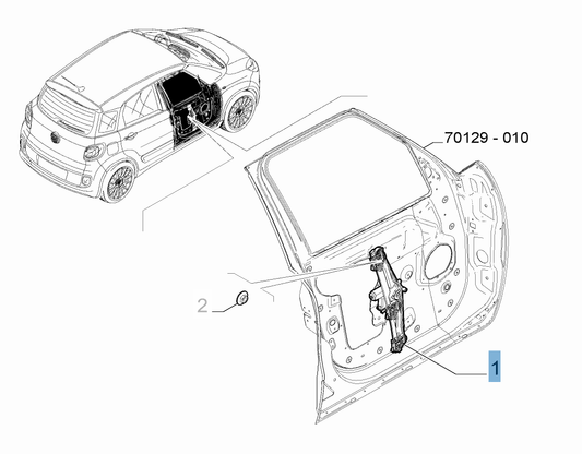 Genuine Front Left Window Regulator - Fiat 500L 2012-2022 | 52054565
