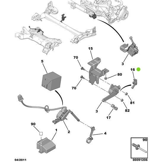 Genuine Peugeot Body Height Sensor Stop - Citroen Ds5 2011-2021 Petrol | 5273F5 | 5273F5