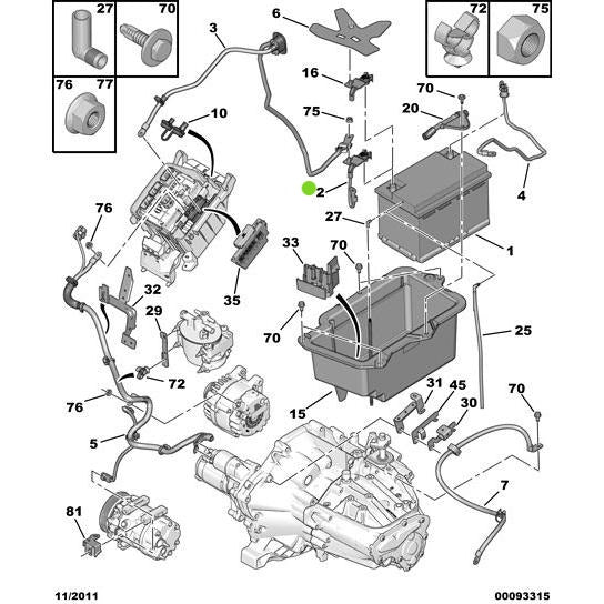 Genuine Peugeot Battery Positive Cable - Citroen C8 2002-2008 Petrol | 5642Kn | 5642KN