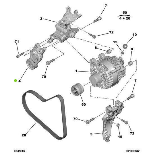 Genuine Peugeot Alternator Bearing Bush - Citroen Dispatch 2007-2011 Diesel | 570384 | 570384