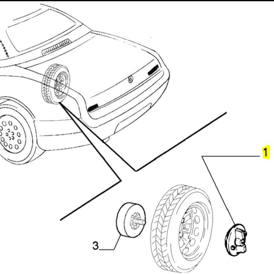Genuine Fiat Spare Wheel Plug - Alfa Romeo Gtv & Spider | 60615207 | 60615207