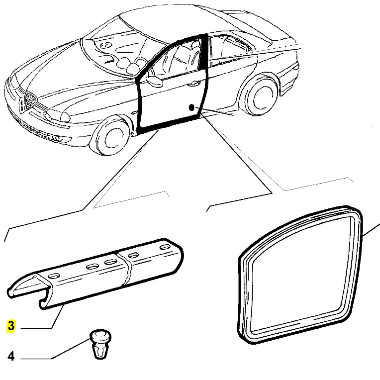 Lower Offside Door Seal - Alfa Romeo 156 | 60655363