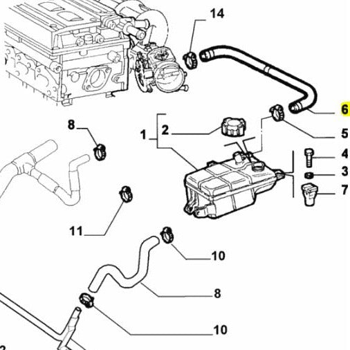 Genuine Header Tank Hose - Alfa Romeo 156 / 147 | 60676492
