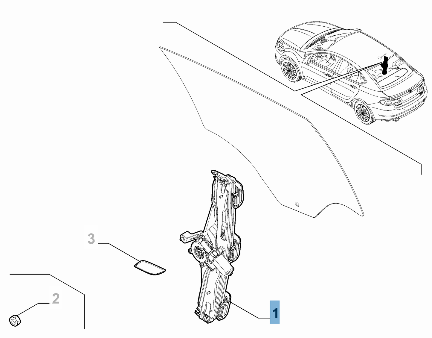 Genuine Fiat Rear Left Window Regulator - Fiat And Fiat Professional | 52093915 | 52093915