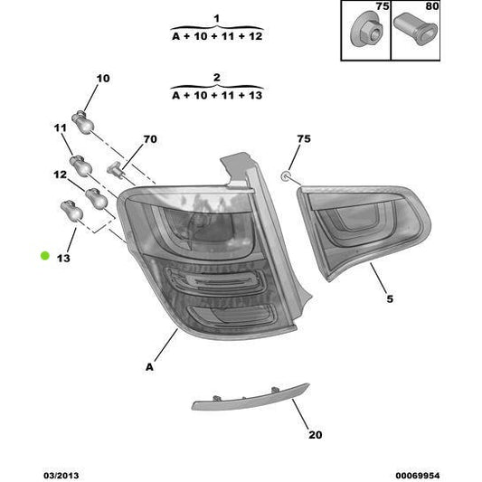 Genuine Peugeot Brake / Tail Light Bulb - Citroen Ds3 2010-2022 | 6216G2 | 6216G2