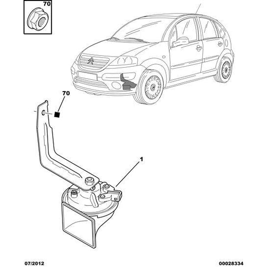 Horn - Citroen Dispatch 1994-2006 Diesel  | 6236E8