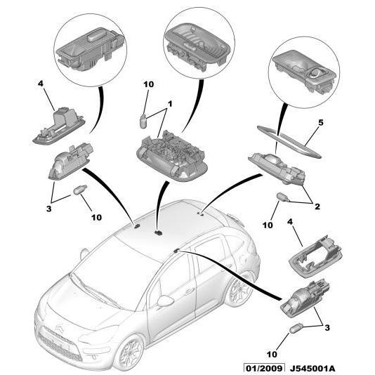 Interior Lamp - Citroen C3 2009-2013 Petrol | 6362AC