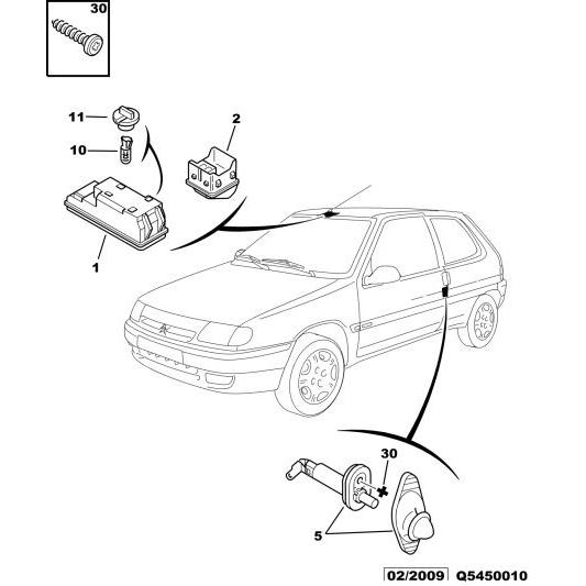 Citroen Dispatch 1994-2006 Diesel Roof Lamp Switch | 636678