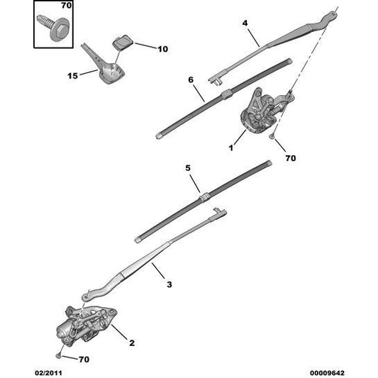 Window Wiper Blade-Holder - Citroen C6 2005-2012 Diesel | 6429Z3