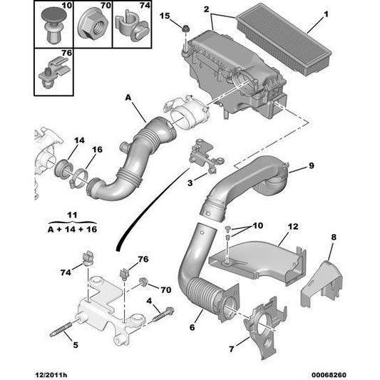 Support Clip - Citroen C2 2007-2009 Diesel | 643968