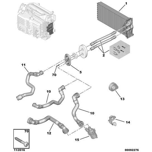 Genuine Peugeot Heater Water Pipe - Citroen Ds5 2011-2021 Petrol | 6466Ve | 6466VE