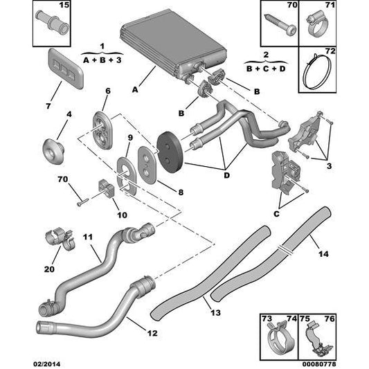 Heater Water Pipe - Citroen C3 2009-2013 Petrol | 6466YG
