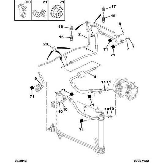 Air Conditioned Freon Tube - Citroen C5 2004-2008 Diesel | 647786