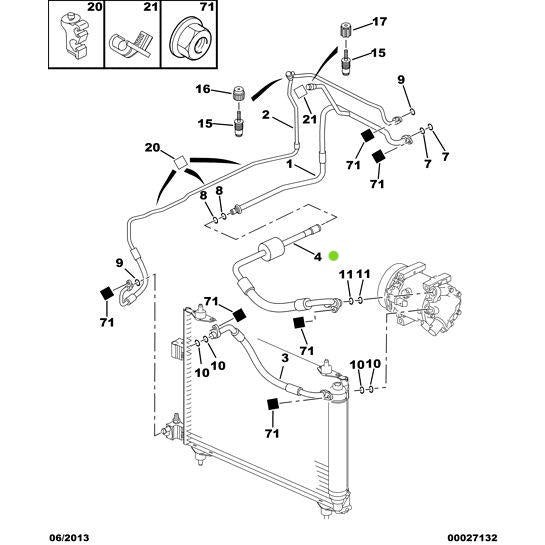 Air Conditioned Freon Tube - Citroen C5 2004-2008 Diesel | 6477F0