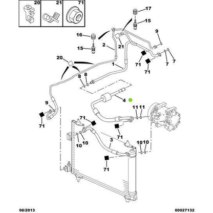 Air Conditioned Freon Tube - Citroen C5 2004-2008 Diesel | 6477F0