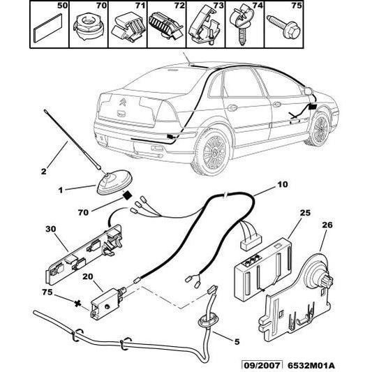 Diesel Aerial Wire Citroen C5 2004-2008 | 6561A0