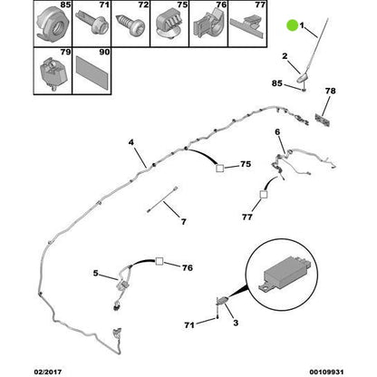 Genuine Peugeot Short Aerial Wire - Citroen Ds4 2010-2021 Petrol | 6561N3 | 6561N3