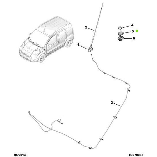 Genuine Peugeot Radio Aerial Plug - Citroen Nemo 2008-2015 Petrol | 6561Q5 | 6561Q5