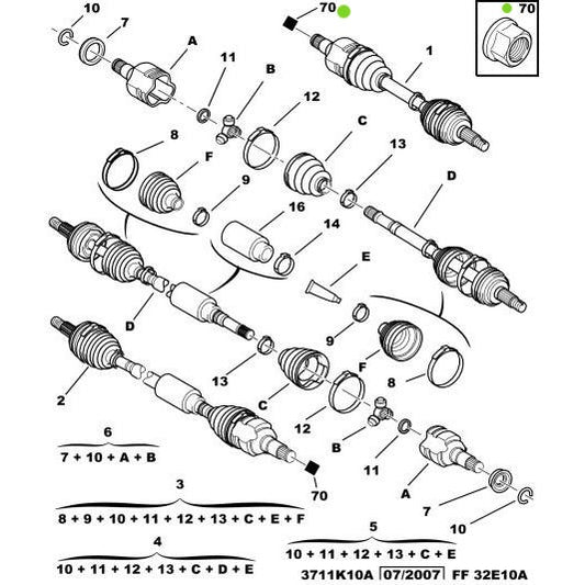 Genuine Wheel Hub Fixing Nut - Citroen C1 2005-2009 | 6822TT