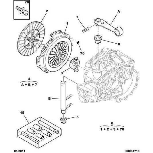 Clutch Mechanism Screw - Citroen C5 2004-2008 Diesel | 691398