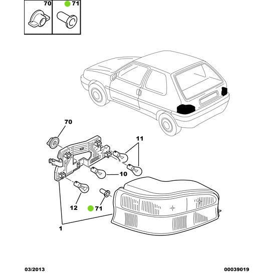 Genuine Peugeot Citroen Saxo 1996-2004 Fixing Clip Light Unit | 6992S2