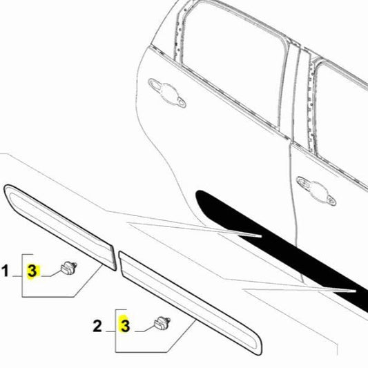 Door Moulding Clip - Fiat 500L / 500 / 500X | 71775718