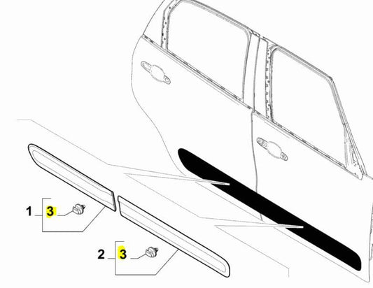 Door Moulding Clip - Fiat 500L | 71775718