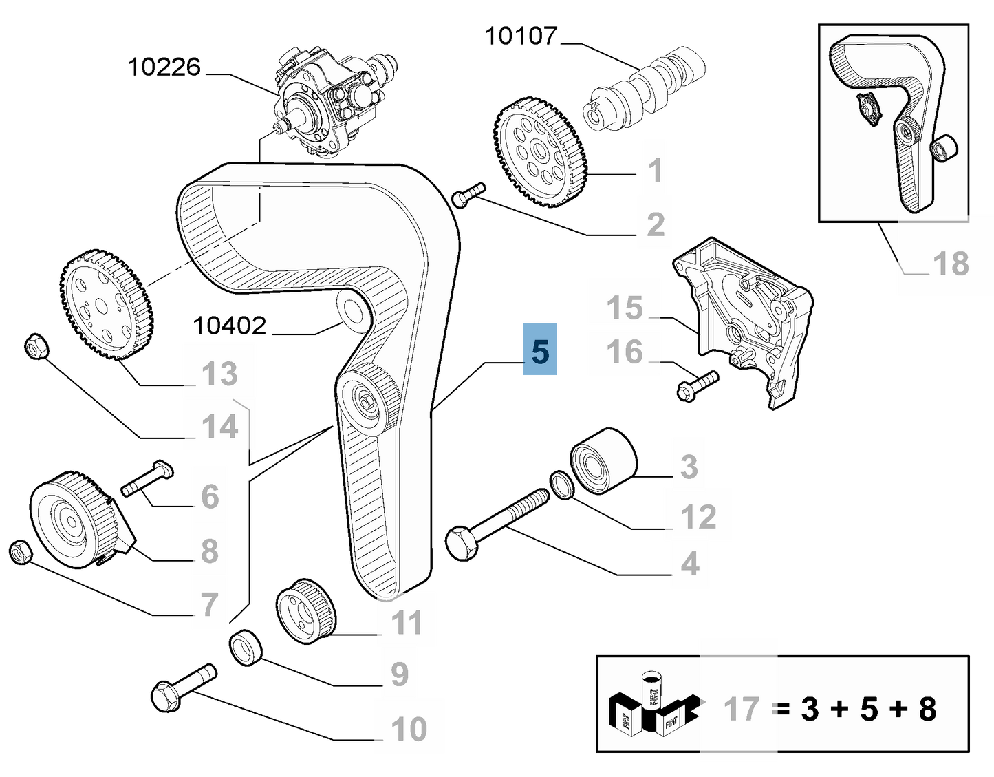 Genuine Fiat Timing Belt | 71777946