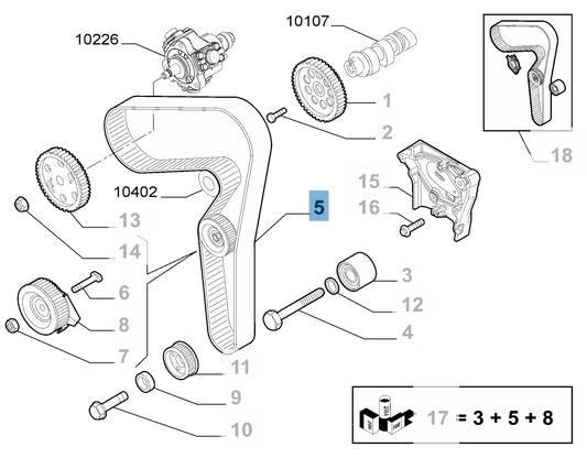 Genuine Fiat Timing Belt | 71777946