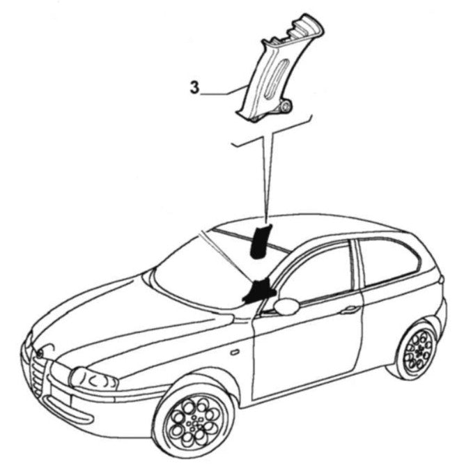 Trim, B Post (Upper) - Alfa Romeo 147 (3 Door) | 735293375
