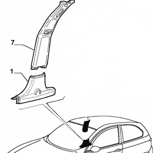 Offside Trim B Post - Alfa Romeo 147 - 5 Door | 735293378