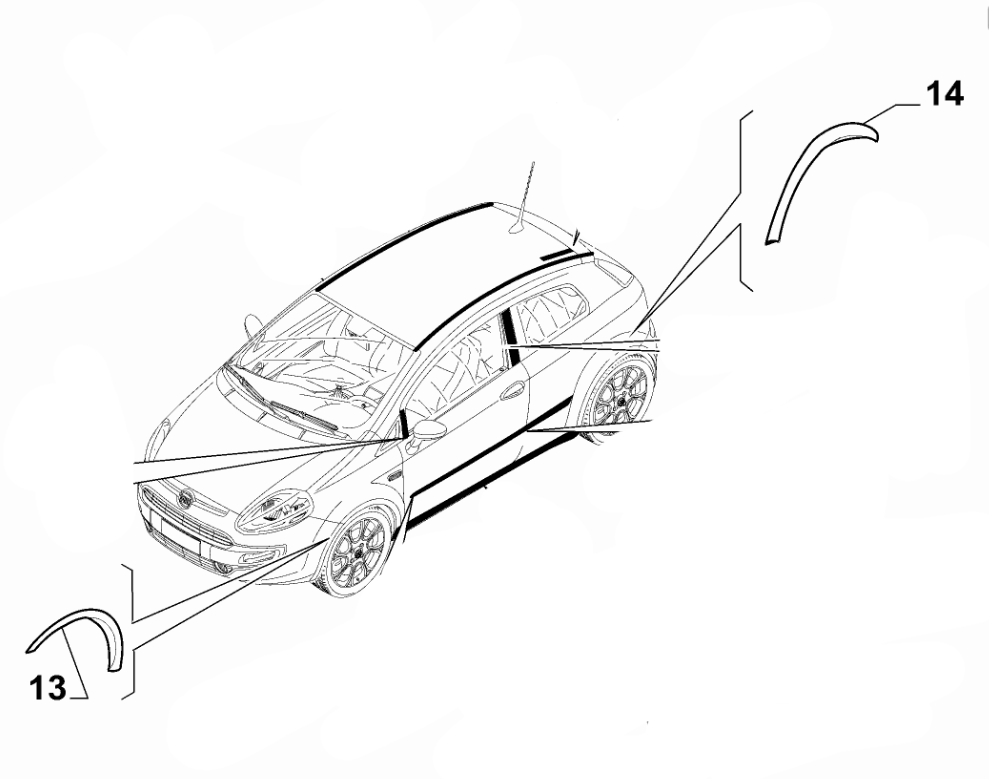 Wheel Arch Moulding - Punto Abarth | 735525054