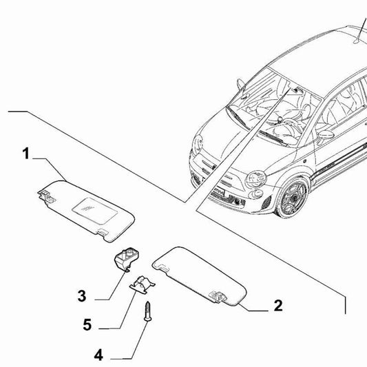 Sunvisor Support - 500 Abarth | 735621494
