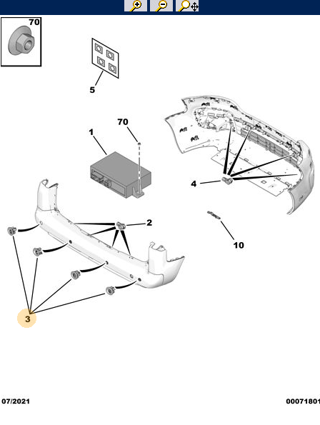 Genuine Peugeot Partner Reverse Sensor Support | 7414ZK