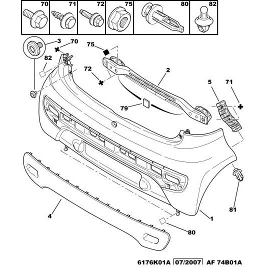Genuine Peugeot Rear Bumper Bracket - Citroen C1 2005-2009 Petrol | 741685 | 741685