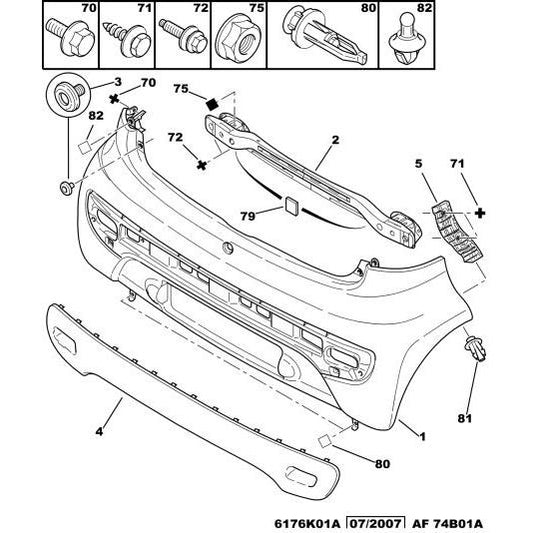Genuine Peugeot Rear Bumper Bracket - Citroen C1 2005-2009 Petrol | 741685 | 741685