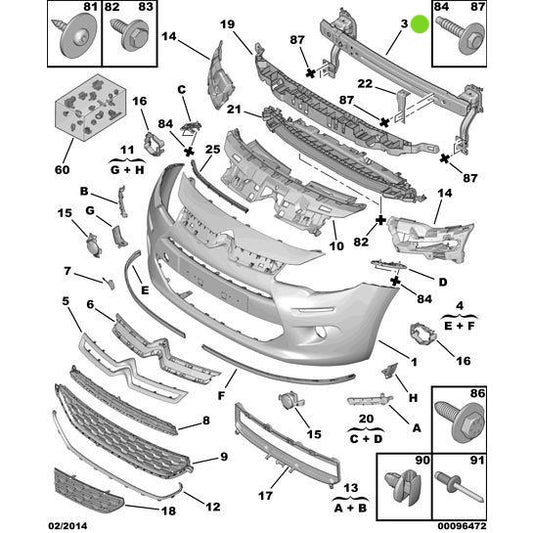 Bumper Bracket - Citroen C3 2009-2013 Petrol | 7422H0