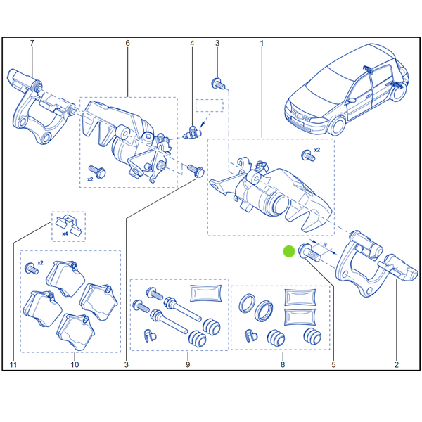 Genuine Rear Caliper Fixing Bolt - Renault | 77 03 002 714