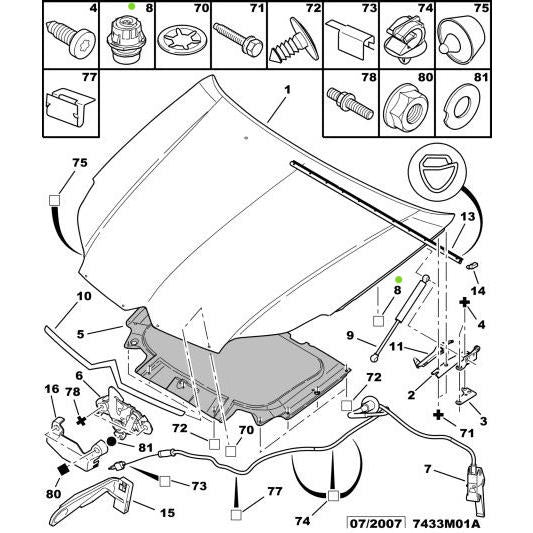 Bonnet Stop - Citroen C5 2004-2008 Diesel | 7908F6