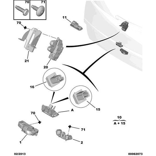 Petrol Rear Access Lock - Citroen Berlingo 2015-2018 | 8719G8